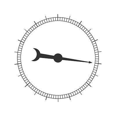 带箭头的图形圆形测量秤。压力计、气压计、罗经、压力表、导航或气象工具模板