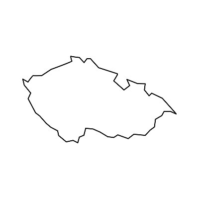 捷克的地图。捷克线性风格。线性图标