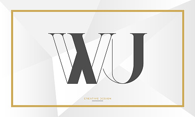 字母图标标志WU或UW字母组合