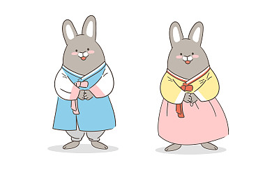 兔子穿韩服的插图