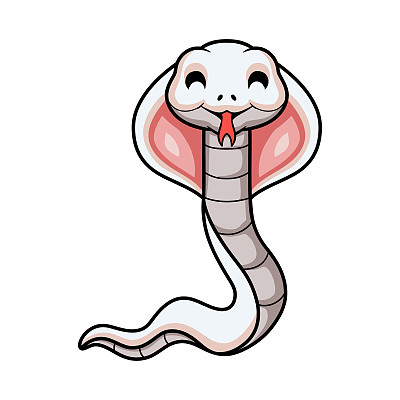 可爱的亮色眼镜蛇蛇卡通
