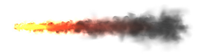 逼真的黑烟带火，太空火箭发射痕迹。大火爆发，爆炸。导弹或子弹痕迹。喷气式飞机的轨迹。烟云，雾。蒸汽流量。矢量图