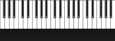 逼真的钢琴键。乐器键盘。向量