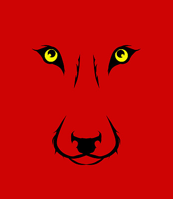 黑狼眼睛狼海报标志设计。