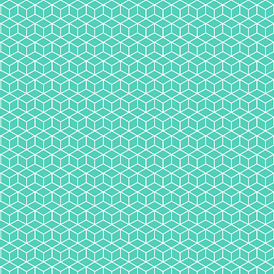 方形盒子白色抽象线条艺术几何图案神秘盒子。等长立方体形状淡绿色