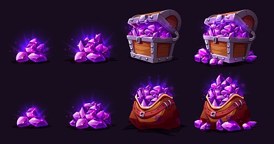 宝箱和紫水晶袋