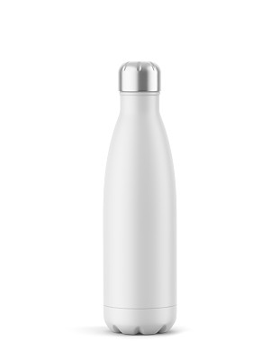 白色柔软的触摸热水瓶与金属盖的模型