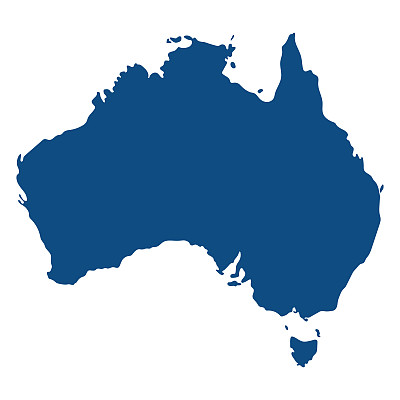 澳大利亚地图，蓝色地图