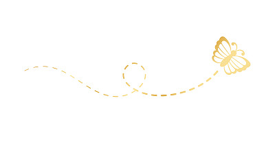 虚线飞行路线金蝴蝶。优雅的金色蝴蝶痕迹。矢量设计元素的春季和夏季。