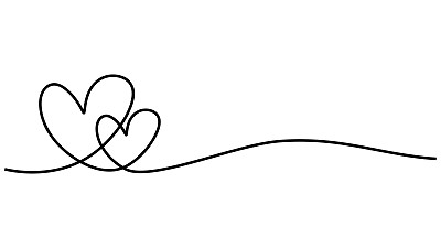 两颗心拥抱连续线条画。情人节概念手绘。心夫妇新潮极简主义插图，矢量爱极简主义
