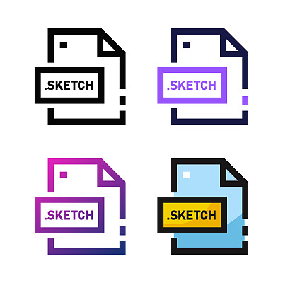 SKETCH文件图标设计在四个变化的颜色