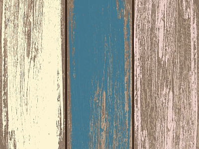 木质纹理，彩绘的木栅栏或墙，垂直的三块不同颜色的板在一个坚实的图案。天然木质纹理为您的网站设计，应用程序，UI。EPS10。