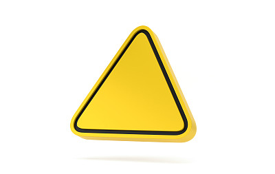 3D黄色三角形警告标志