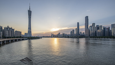 中国广州城市天际线的建筑景观