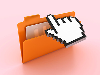 电脑文件夹与手光标