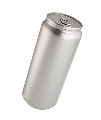 白色背景的能量饮料铝罐