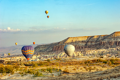 热气球降落在Kızılçukur附近