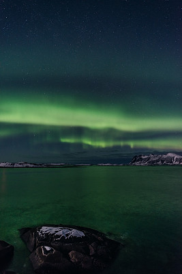北极光在挪威北部的夜空