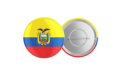 厄瓜多尔国旗徽章别针动作捕捉，前后剪辑路径