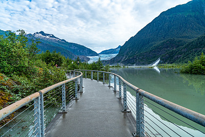 阿拉斯加朱诺的门登霍尔湖景