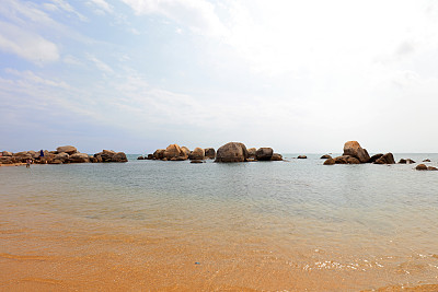 中国海南省三亚海滩的自然风光