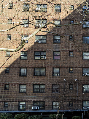 砖砌公寓楼外，市中心，曼哈顿