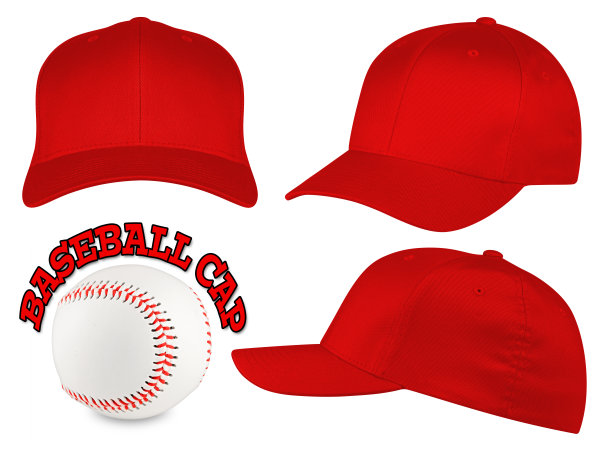 红色棒球帽套装