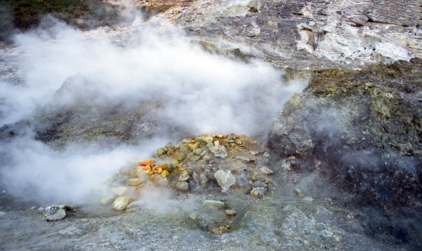喷硫火山口