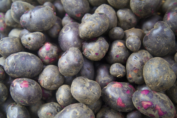 农贸市场上的紫土豆