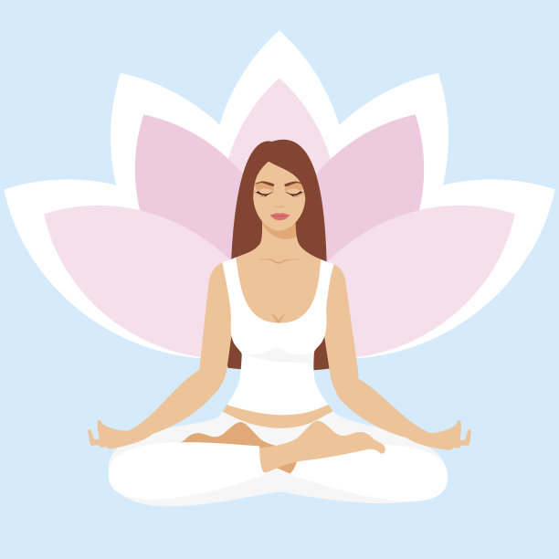 女人坐在瑜伽莲花姿势