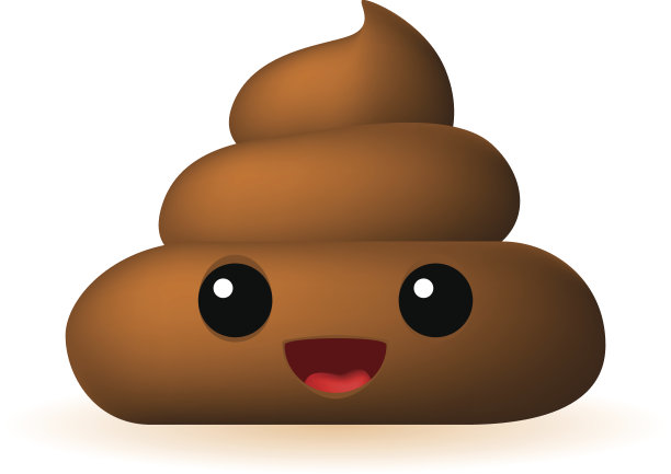 白色背景上的便便表情