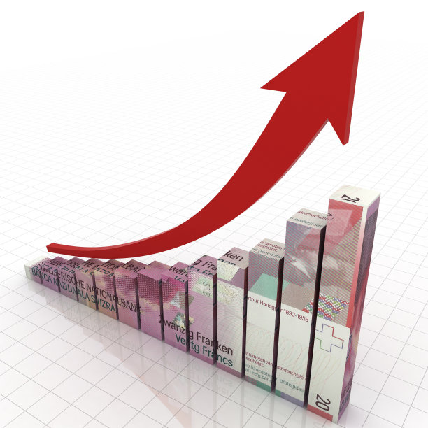 瑞士法郎货币增长图概念图