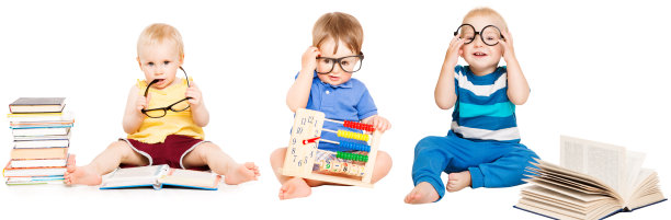 婴儿阅读书，儿童早期教育，智能儿童组在眼镜