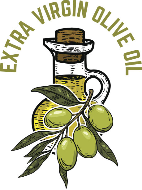 橄榄油标签模板。特级初榨橄榄油。