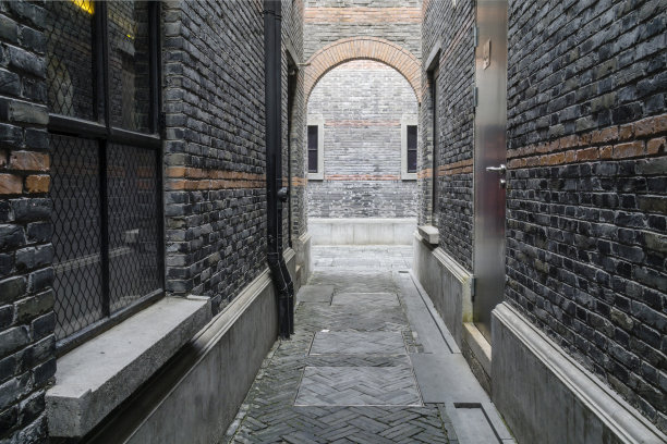 上海老城区的建筑和道路。