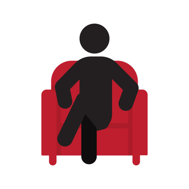 男人坐在扶手椅图标