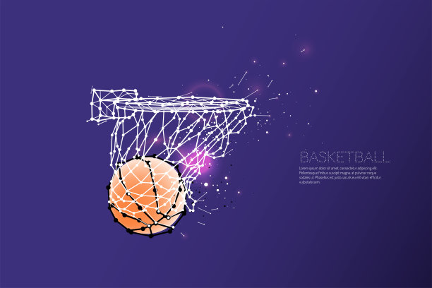 篮球投篮的线和点。
