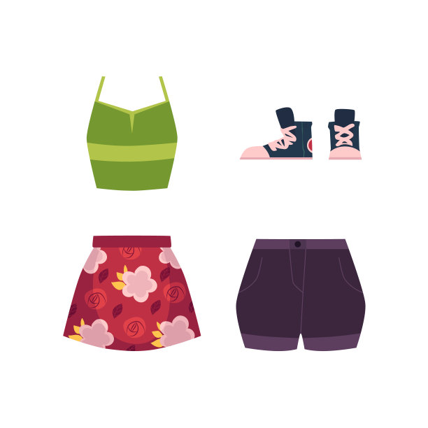 夏装-背心，短裙，短裤和运动鞋