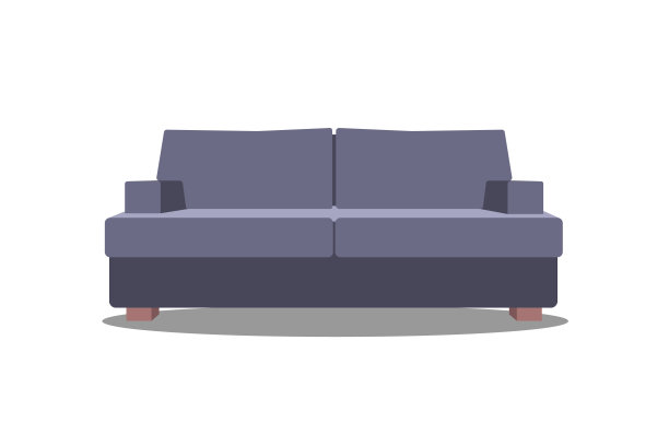 沙发为现代客厅接待或休息室单对象写实设计矢量插图