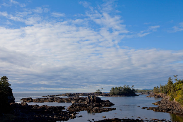 沿着野生太平洋小径的海景，Ucluelet