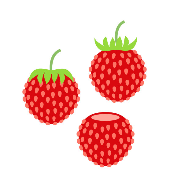 野草莓。孤立的草莓在白色的背景