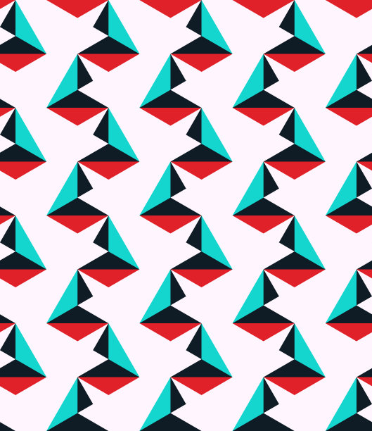抽象的无缝三角形图案。体积几何纹理。
