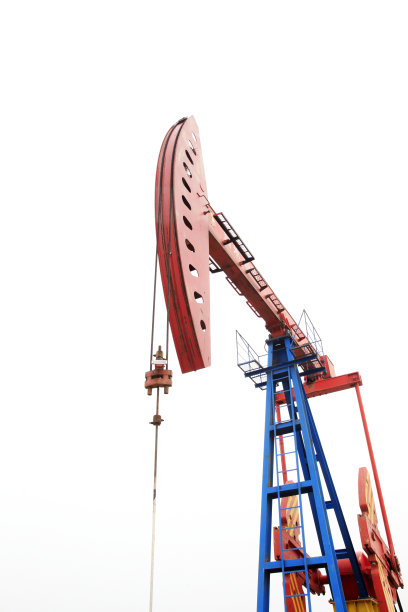 曲柄平衡梁式抽油机部件,特写照片