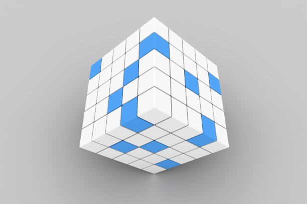 多维数据集立体3d几何体方块菱形拼接3d方块立体图形立方体魔方3d魔方