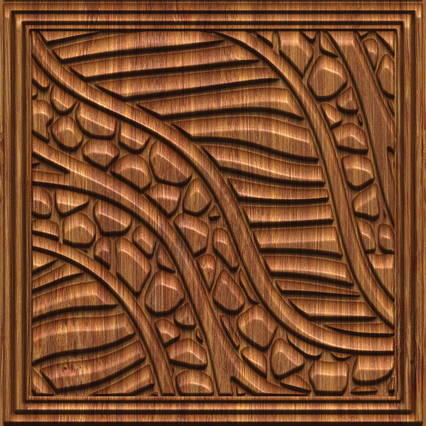 木雕几何图案背景纹理