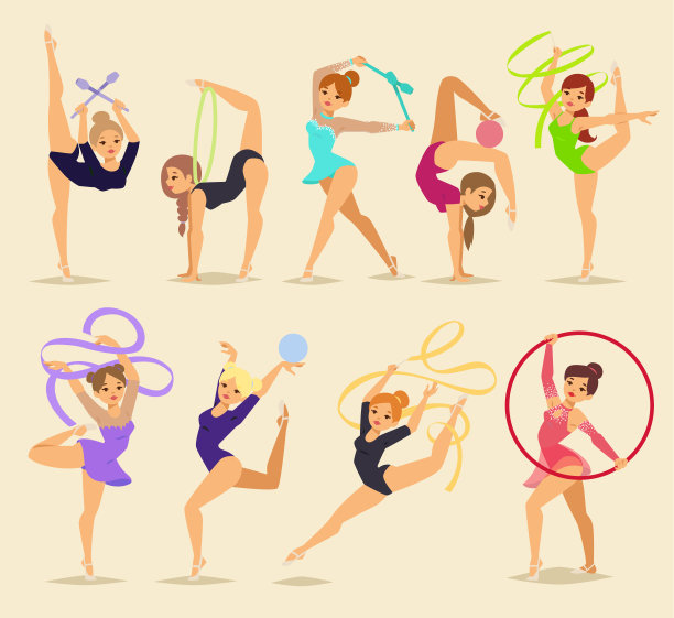 优雅的表演让舞蹈女孩.古典美人们芭蕾舞女舞者平衡练习动作