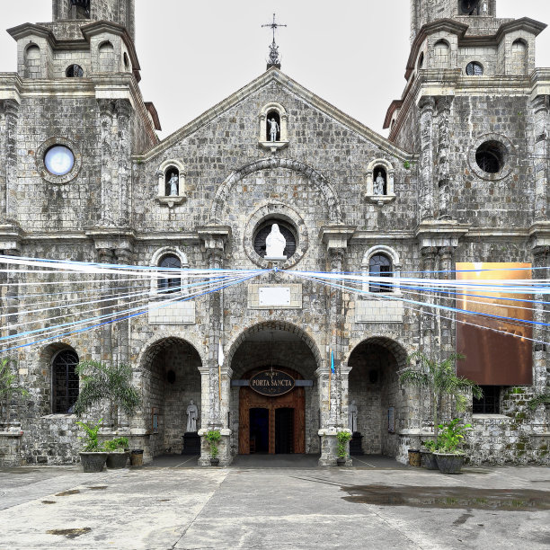 圣塞巴斯蒂安-圣塞巴斯蒂安大教堂正面。Bacolod-Negros Occidental-Philippines。0286