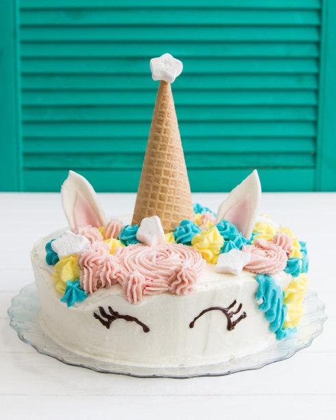构想独角兽蛋糕，翠绿快门儿童生日