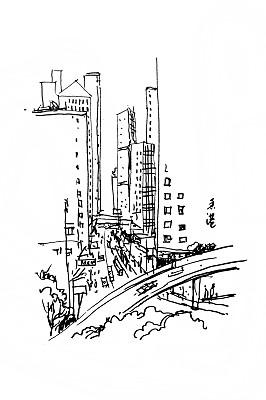 钢笔画