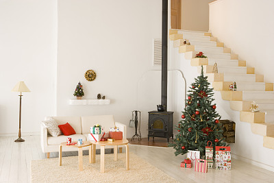 客厅里的圣诞树
